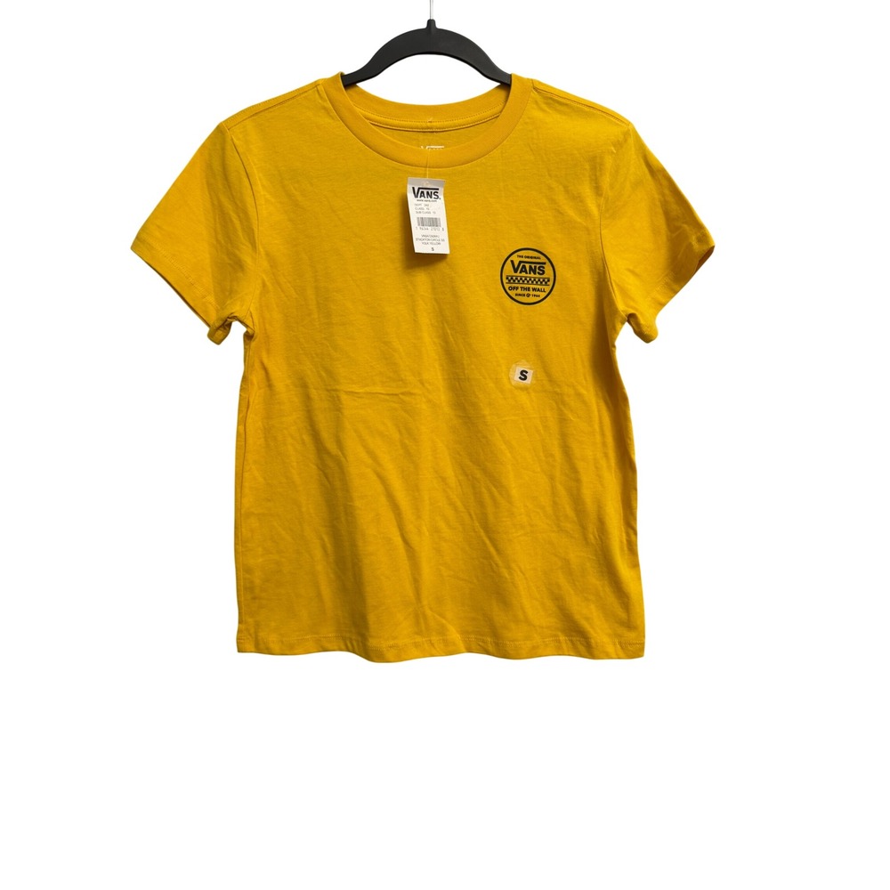 Vans Off The Wall Graphic Tee Yolk Yellow Stackton Circle SS Shirt Small NWT
